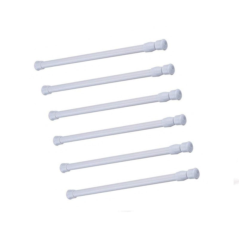 qinnsou Cupboard Bars Tension Rods, 6 Pack Spring Tensions Rods 7-10.6 Inch Steel Adjustable Tension Curtain Rod Closet Rod Window Rods - Image 1